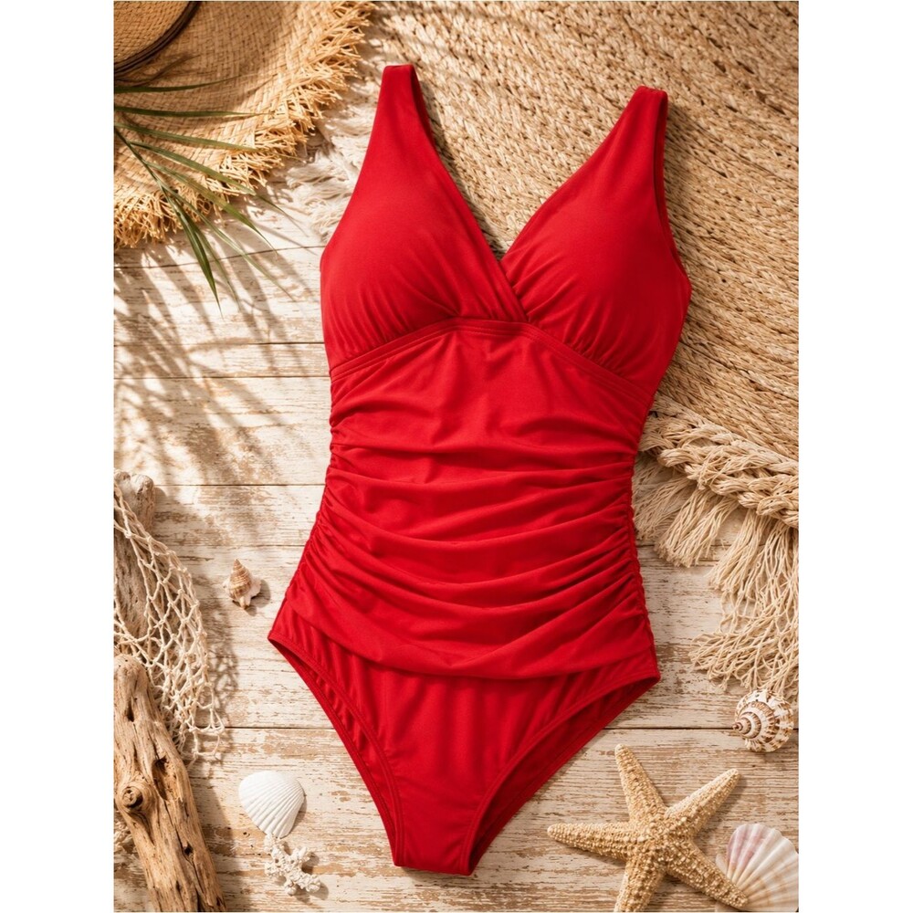 Jantzen Coral-Red One-Piece Swimsuit Size 8